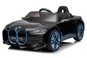 12V Gelicenseerde Zwarte BMW i4 Accu aangedreven Ride On Car